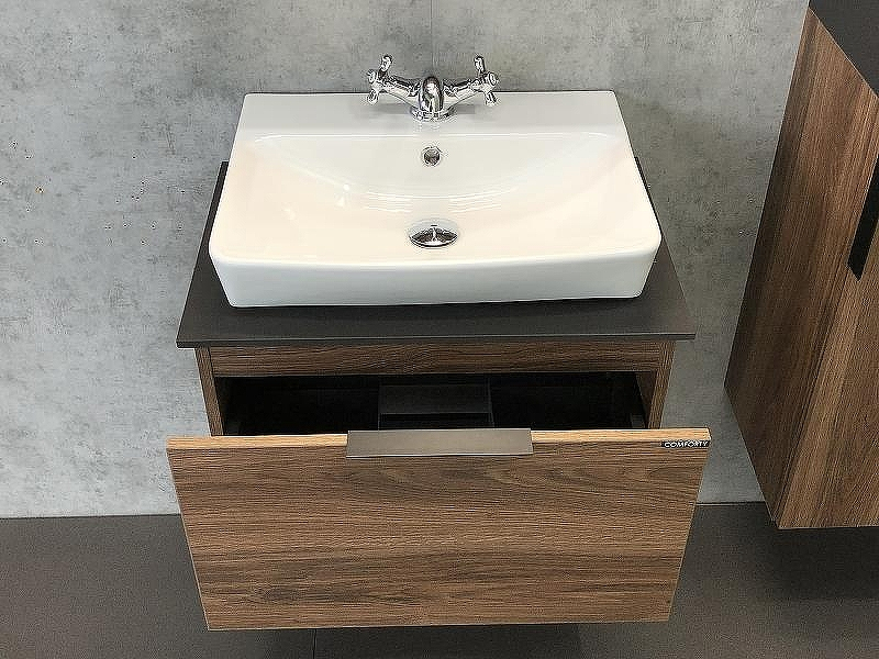 Тумба с раковиной Comforty Штутгарт 60 00004151039 подвесная Дуб темно-коричневый Черная столешница, купить, цена, заказать, магазин, доставка, скидка, промокод, купить, цена, заказать, магазин, доставка, скидка, промокод