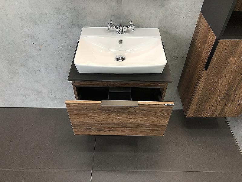 Тумба с раковиной Comforty Штутгарт 60 00004151039 подвесная Дуб темно-коричневый Черная столешница, купить, цена, заказать, магазин, доставка, скидка, промокод, купить, цена, заказать, магазин, доставка, скидка, промокод