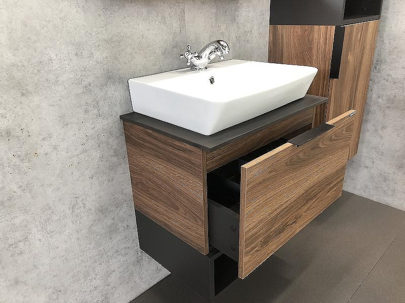 Тумба с раковиной Comforty Штутгарт 60 00004151039 подвесная Дуб темно-коричневый Черная столешница, купить, цена, заказать, магазин, доставка, скидка, промокод, купить, цена, заказать, магазин, доставка, скидка, промокод