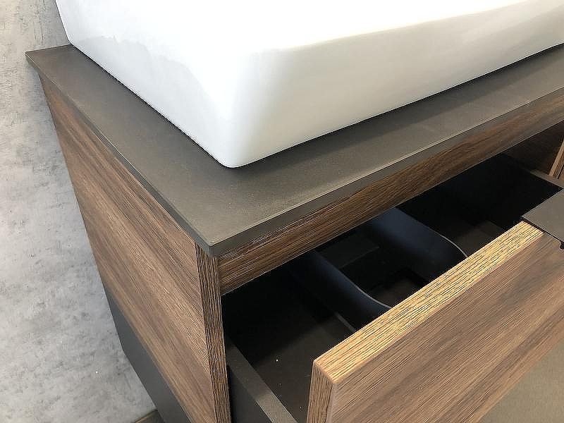 Тумба с раковиной Comforty Штутгарт 60 00004151039 подвесная Дуб темно-коричневый Черная столешница, купить, цена, заказать, магазин, доставка, скидка, промокод, купить, цена, заказать, магазин, доставка, скидка, промокод