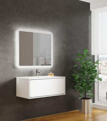 Тумба с раковиной SanVit Бруно-1 100 kbruno1100 с фактурой под дерево подвесная Лиственница