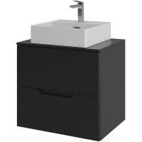 Тумба с раковиной Orange Line 60 Li-60TubMDF+B04-405W подвесная Черная матовая, купить, цена, заказать, магазин, доставка, скидка, промокод, купить, цена, заказать, магазин, доставка, скидка, промокод