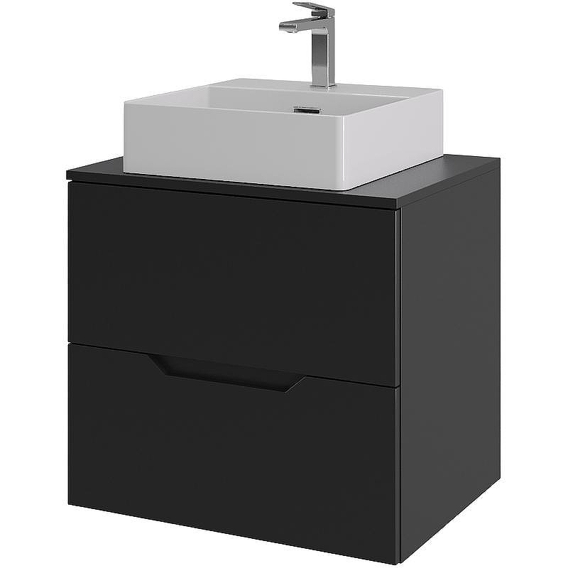 Тумба с раковиной Orange Line 60 Li-60TubMDF+B04-405W подвесная Черная матовая, купить, цена, заказать, магазин, доставка, скидка, промокод, купить, цена, заказать, магазин, доставка, скидка, промокод