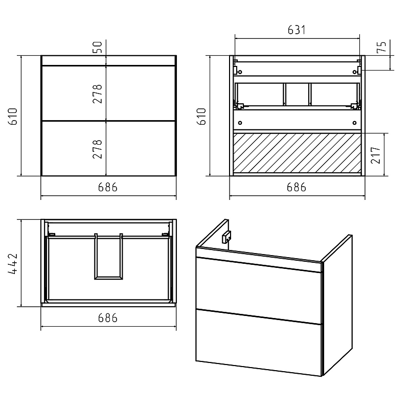 Тумба с раковиной Misty Атлантик 70 УТ000011691 подвесная Белая, купить, цена, заказать, магазин, доставка, скидка, промокод, купить, цена, заказать, магазин, доставка, скидка, промокод