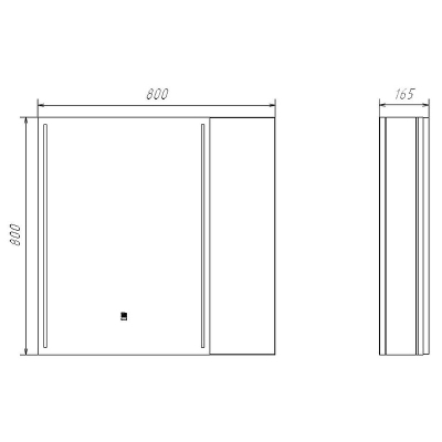 Зеркало со шкафом Comforty Бильбао 80 00-00014154 с подсветкой Серый шелк с бесконтактным выключателем
