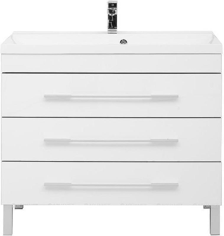 Тумба с раковиной Aquanet Верона 100 212871 Белая, купить, цена, заказать, магазин, доставка, скидка, промокод, купить, цена, заказать, магазин, доставка, скидка, промокод