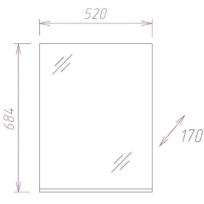 Зеркало Onika Эко 52.00 205210 Белое
