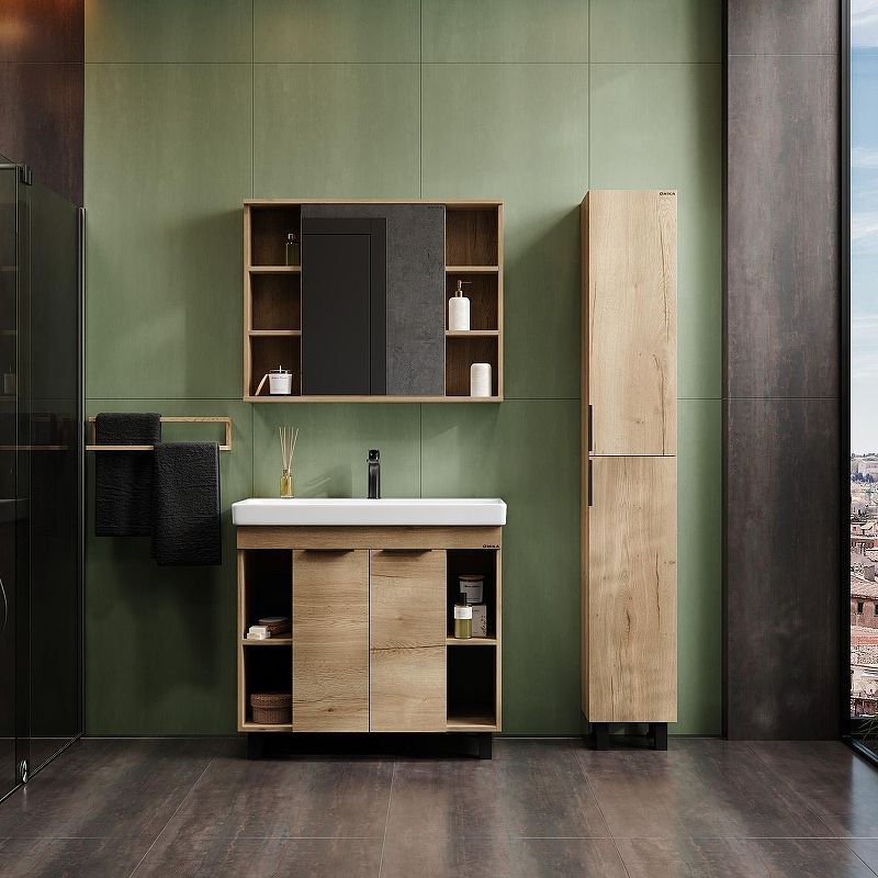 Зеркальный шкаф Onika Легран 90 209031 цвет Дуб галифакс, купить, цена, заказать, магазин, доставка, скидка, промокод, купить, цена, заказать, магазин, доставка, скидка, промокод