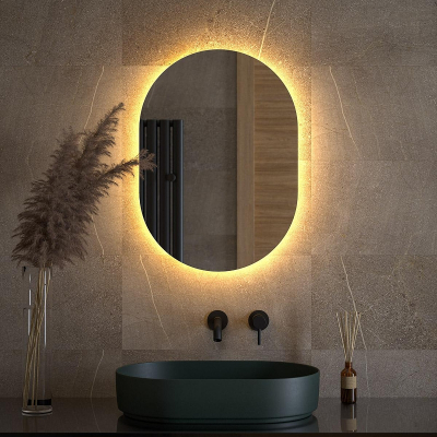 Зеркало Defesto Opti 50х70 DF 2913 с подсветкой 19W-3000K/Без выключателя/Теплый белый свет