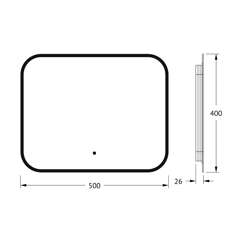 Зеркало Defesto Aura 50х40 DF 2971RH с подсветкой 15W-3000K/ИК - выключатель/Теплый белый свет/Черная рама, купить, цена, заказать, магазин, доставка, скидка, промокод, купить, цена, заказать, магазин, доставка, скидка, промокод