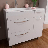 Тумба с раковиной Эстет Barcelona 90 L ФР-00003599 Белая, купить, цена, заказать, магазин, доставка, скидка, промокод, купить, цена, заказать, магазин, доставка, скидка, промокод