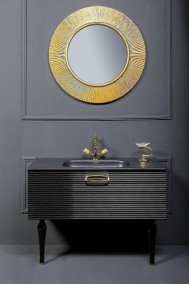 Тумба под раковину Boheme Armadi Art Vallessi Avangarde Linea 100 842-100-BG подвесная Черная Золото