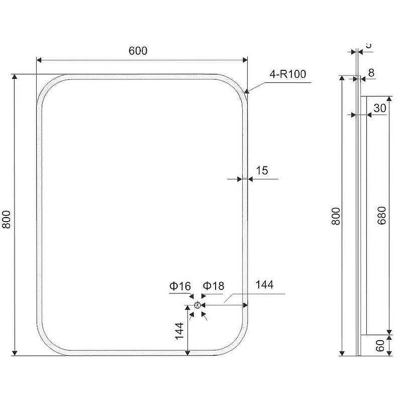 Зеркало Excellent Lumiro 60 DOEX.LU080.060.AC с подсветкой с сенсорным выключателем, купить, цена, заказать, магазин, доставка, скидка, промокод, купить, цена, заказать, магазин, доставка, скидка, промокод