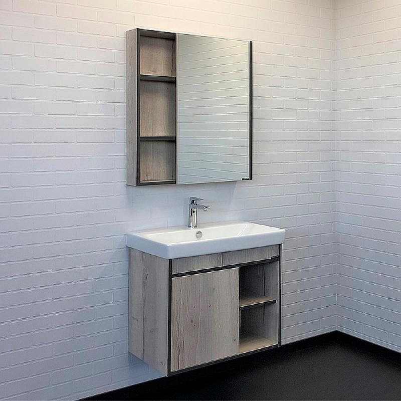 Зеркальный шкаф Comforty Вена 70 00-00009272 Дуб дымчатый, купить, цена, заказать, магазин, доставка, скидка, промокод, купить, цена, заказать, магазин, доставка, скидка, промокод