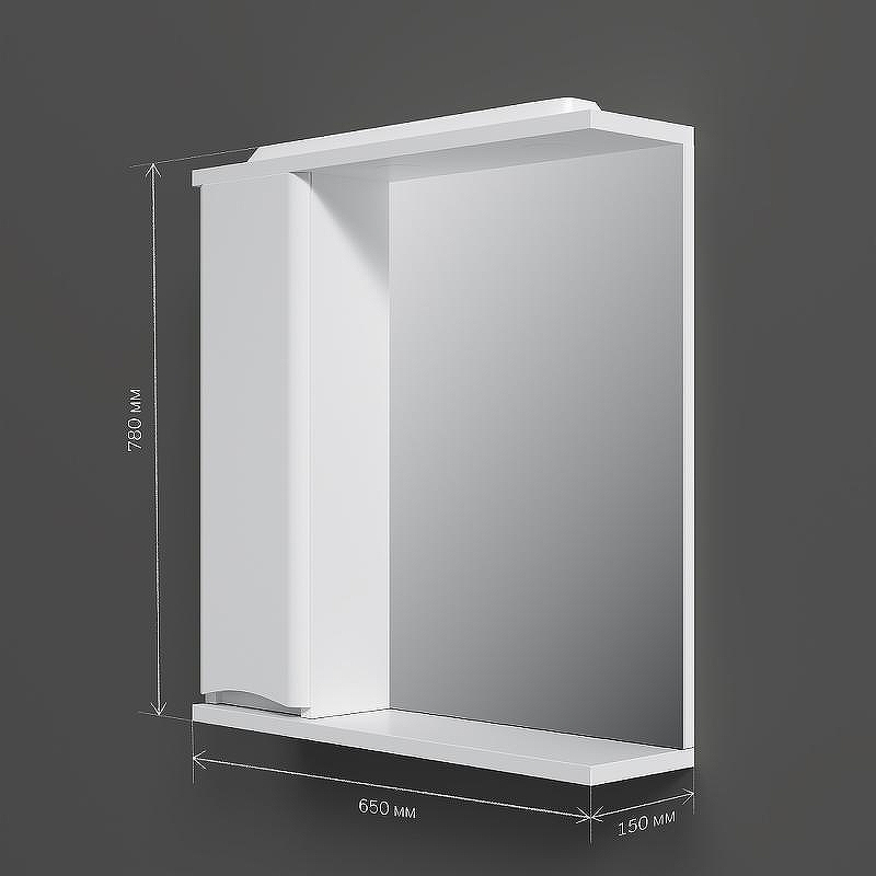 Зеркало со шкафом AM.PM Like 65 L M80MPL0651WG с подсветкой Белый, купить, цена, заказать, магазин, доставка, скидка, промокод, купить, цена, заказать, магазин, доставка, скидка, промокод