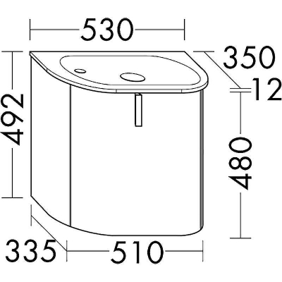 Тумба с раковиной Burgbad Lavo 2.0 55 SGCG053LG0227F5048C0037*1 подвесная Белая глянцевая