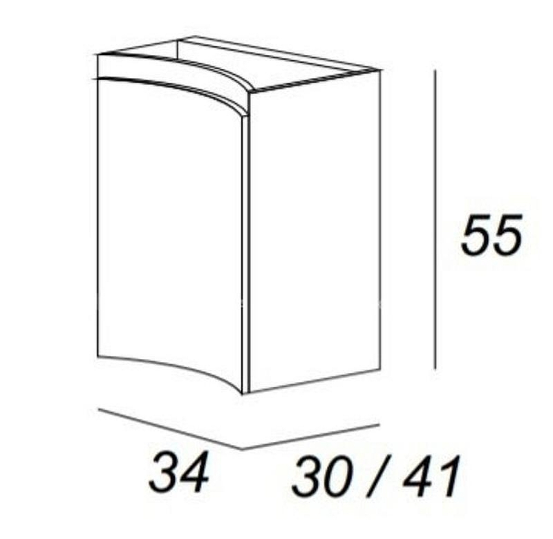 Подвесной шкаф Cezares Vague 34 L 54849 Rovere sbiancato, купить, цена, заказать, магазин, доставка, скидка, промокод, купить, цена, заказать, магазин, доставка, скидка, промокод