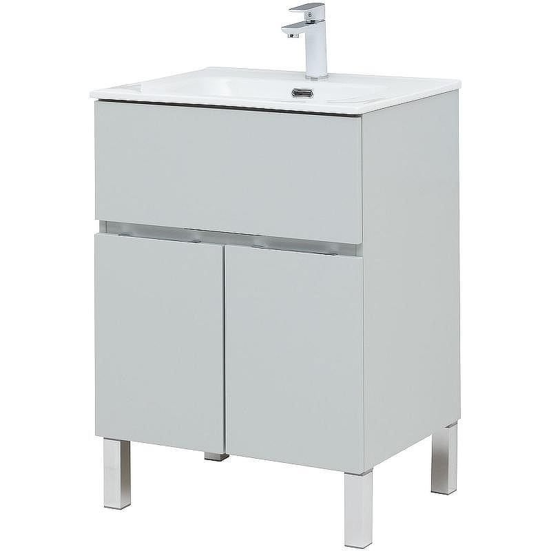Тумба под раковину Aquanet Алвита New 60 277548 Серая матовая, купить, цена, заказать, магазин, доставка, скидка, промокод, купить, цена, заказать, магазин, доставка, скидка, промокод