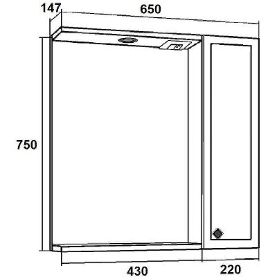 Зеркало со шкафом Runo Римини 65 00-00001256 с подсветкой Белое