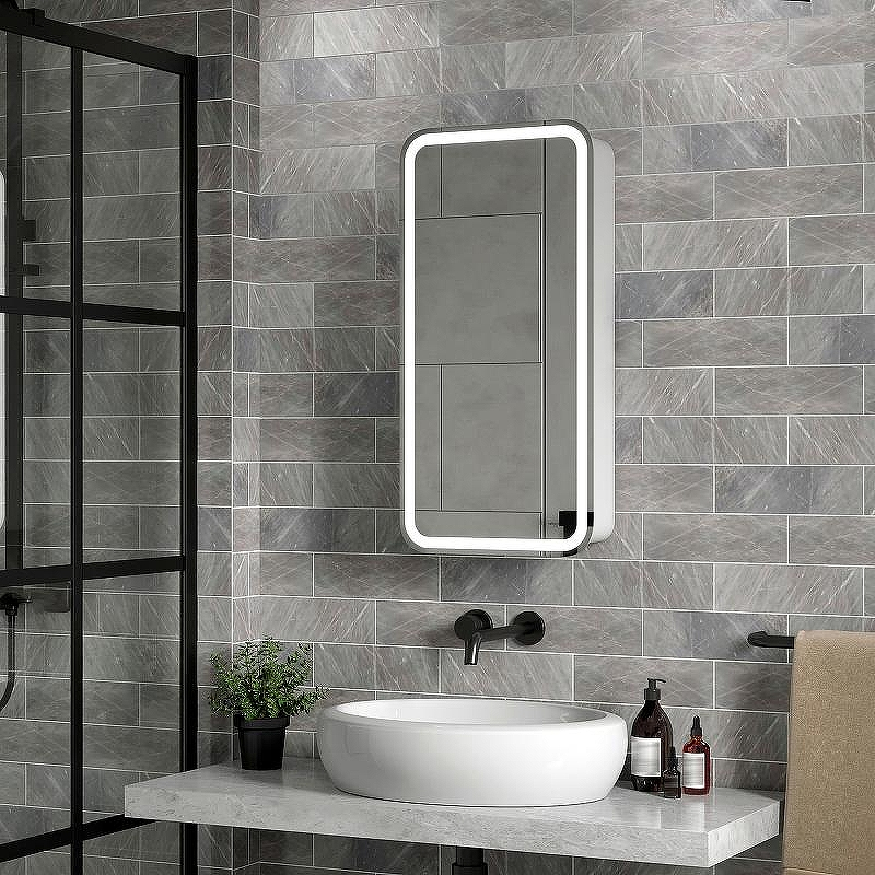 Зеркальный шкаф Reflexion Circle 400х800 L RF2105SR с подсветкой Белый матовый, купить, цена, заказать, магазин, доставка, скидка, промокод, купить, цена, заказать, магазин, доставка, скидка, промокод