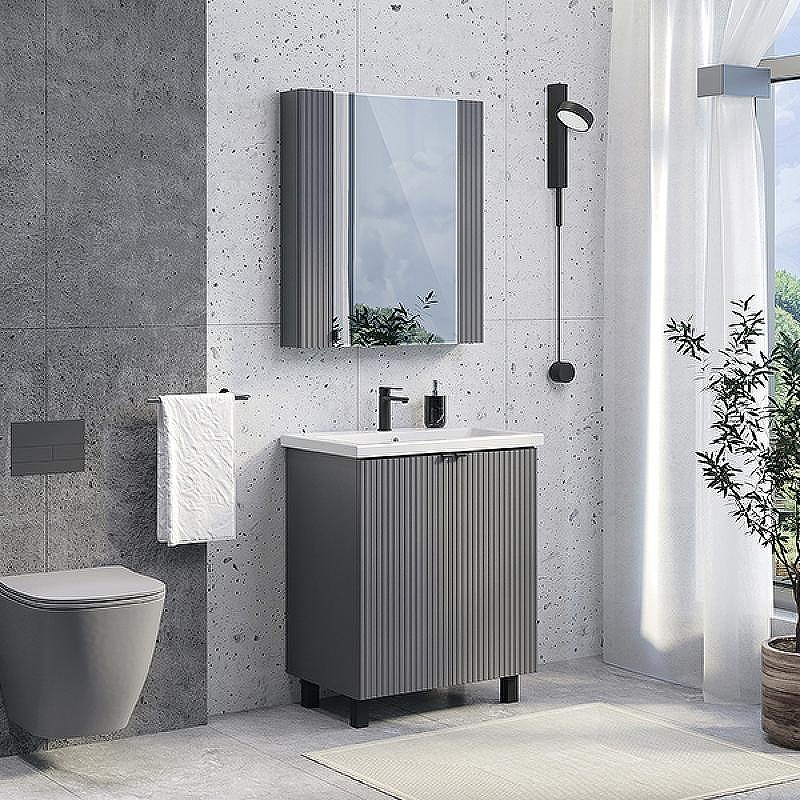 Тумба с раковиной Comforty Лима 70 00-00013686 Антрацит, купить, цена, заказать, магазин, доставка, скидка, промокод, купить, цена, заказать, магазин, доставка, скидка, промокод