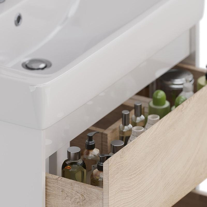 Тумба под раковину Lemark Combi 80 LM03C80T-dub подвесная Дуб кантри Белый глянец, купить, цена, заказать, магазин, доставка, скидка, промокод, купить, цена, заказать, магазин, доставка, скидка, промокод