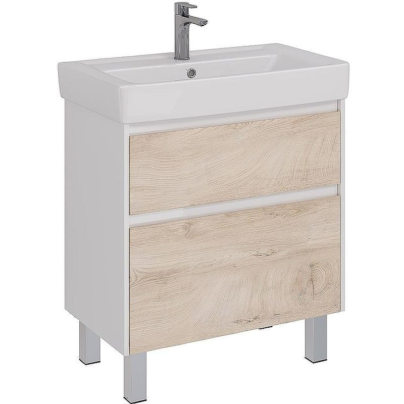 Тумба под раковину Lemark Combi 80 LM03C80T-dub подвесная Дуб кантри Белый глянец, купить, цена, заказать, магазин, доставка, скидка, промокод, купить, цена, заказать, магазин, доставка, скидка, промокод