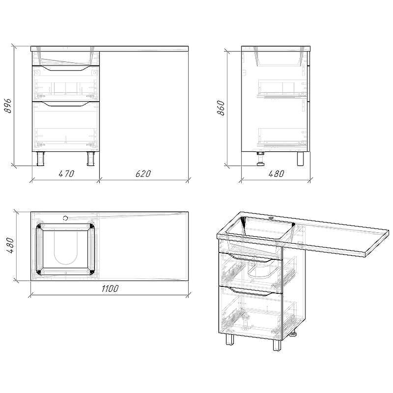 Тумба под раковину Grossman Вилар 110 125011 Белая, купить, цена, заказать, магазин, доставка, скидка, промокод, купить, цена, заказать, магазин, доставка, скидка, промокод