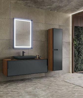 Тумба с раковиной Orka Craft 120 5001127 подвесная Орех Антрацит