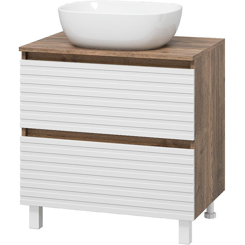 Тумба под раковину Brevita Dakota 70 DAK-07070-19/01-2Я Белая матовая Дуб Галифакс олово, купить, цена, заказать, магазин, доставка, скидка, промокод, купить, цена, заказать, магазин, доставка, скидка, промокод