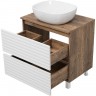 Тумба под раковину Brevita Dakota 70 DAK-07070-19/01-2Я Белая матовая Дуб Галифакс олово, купить, цена, заказать, магазин, доставка, скидка, промокод, купить, цена, заказать, магазин, доставка, скидка, промокод