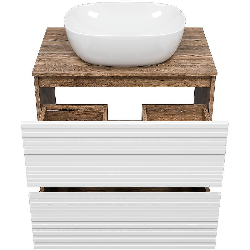 Тумба под раковину Brevita Dakota 70 DAK-07070-19/01-2Я Белая матовая Дуб Галифакс олово, купить, цена, заказать, магазин, доставка, скидка, промокод, купить, цена, заказать, магазин, доставка, скидка, промокод