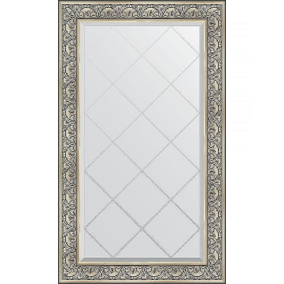 Зеркало Evoform Exclusive-G 135х80 BY 4252 с гравировкой в багетной раме - Барокко серебро 106