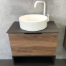 Тумба с раковиной Comforty Штутгарт 60 00-00001698 подвесная Дуб темно-коричневый Черная столешница, купить, цена, заказать, магазин, доставка, скидка, промокод, купить, цена, заказать, магазин, доставка, скидка, промокод