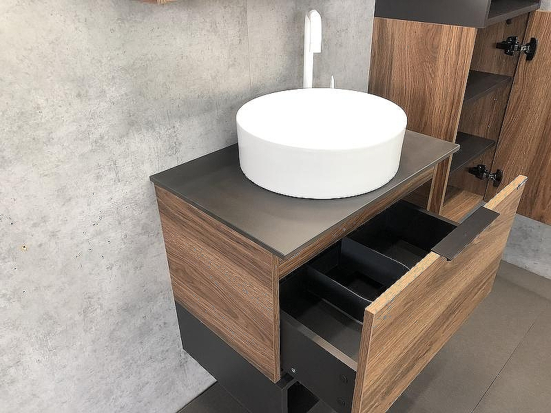 Тумба с раковиной Comforty Штутгарт 60 00-00001698 подвесная Дуб темно-коричневый Черная столешница, купить, цена, заказать, магазин, доставка, скидка, промокод, купить, цена, заказать, магазин, доставка, скидка, промокод