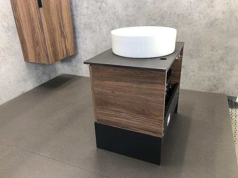 Тумба с раковиной Comforty Штутгарт 60 00-00001698 подвесная Дуб темно-коричневый Черная столешница, купить, цена, заказать, магазин, доставка, скидка, промокод, купить, цена, заказать, магазин, доставка, скидка, промокод