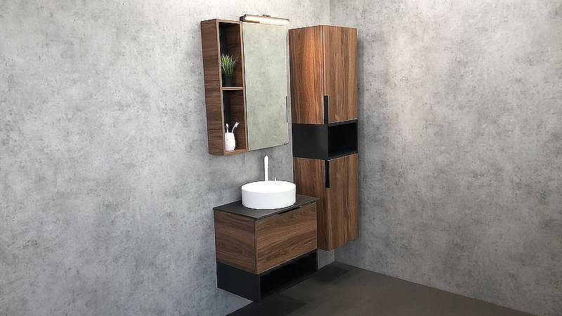 Тумба с раковиной Comforty Штутгарт 60 00-00001698 подвесная Дуб темно-коричневый Черная столешница, купить, цена, заказать, магазин, доставка, скидка, промокод, купить, цена, заказать, магазин, доставка, скидка, промокод