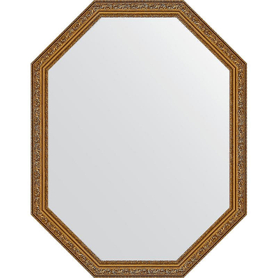 Зеркало Evoform Octagon 70x90 BY 7024 в багетной раме - Виньетка состаренное золото 56