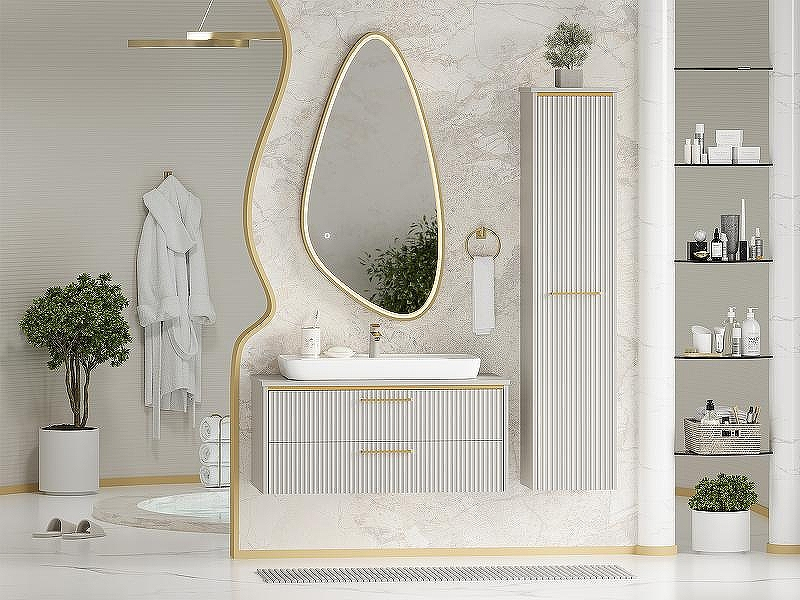 Шкаф пенал Brevita Elche 35 L ELC-05035-010L Серый кашемир Золото, купить, цена, заказать, магазин, доставка, скидка, промокод, купить, цена, заказать, магазин, доставка, скидка, промокод