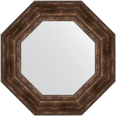 Зеркало Evoform Octagon 67x67 BY 7394 в багетной раме - Состаренное дерево с орнаментом 120