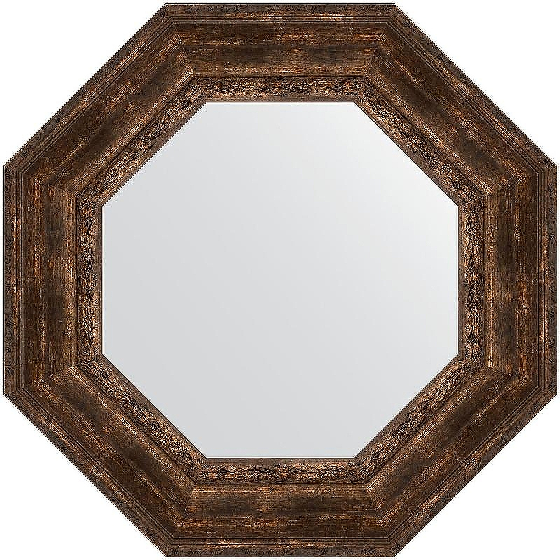 Зеркало Evoform Octagon 67x67 BY 7394 в багетной раме - Состаренное дерево с орнаментом 120, купить, цена, заказать, магазин, доставка, скидка, промокод, купить, цена, заказать, магазин, доставка, скидка, промокод