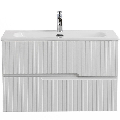 Тумба под раковину Cezares Duet-N 80 DUET-N-800-2C-SO-FBS-P подвесная Ясень Белый Софт