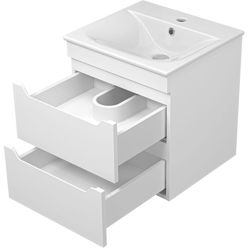 Тумба с раковиной Misty Бриз 50 УТ000023901 подвесная Белая матовая, купить, цена, заказать, магазин, доставка, скидка, промокод, купить, цена, заказать, магазин, доставка, скидка, промокод