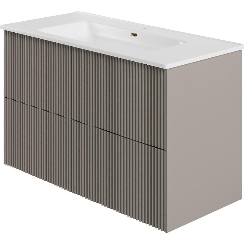 Тумба под раковину La Fenice Terra Twin 100 FNC-01-TER-C-100-2 подвесная Бежевая матовая, купить, цена, заказать, магазин, доставка, скидка, промокод, купить, цена, заказать, магазин, доставка, скидка, промокод