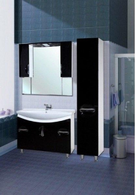 Шкаф пенал Bellezza Лагуна 35 R 4622107081049 R Черный Белый