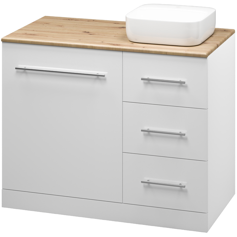 Тумба с раковиной Misty Респект 110 R УТ000010565 Белая Дуб Артизан, купить, цена, заказать, магазин, доставка, скидка, промокод, купить, цена, заказать, магазин, доставка, скидка, промокод