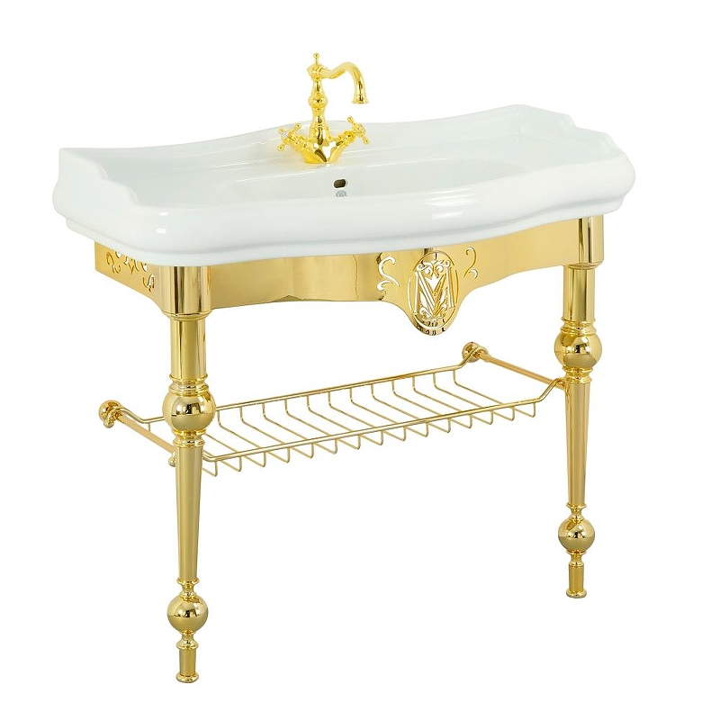 Консоль с раковиной Migliore Bella 100 31191 цвет Золото, купить, цена, заказать, магазин, доставка, скидка, промокод, купить, цена, заказать, магазин, доставка, скидка, промокод