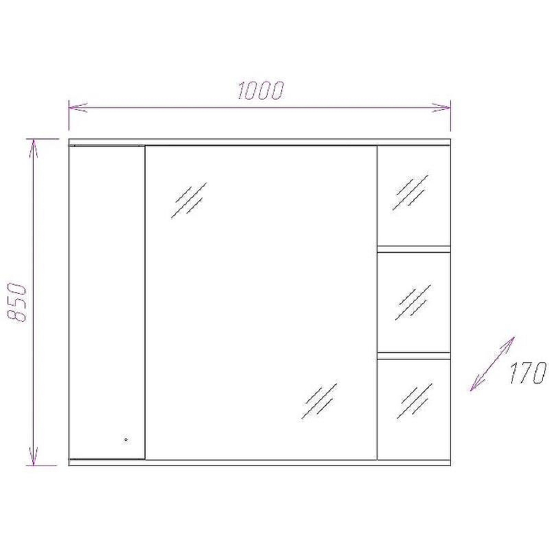 Зеркало со шкафом Onika Эльбрус 100.02 R 210004 с подсветкой Белое, купить, цена, заказать, магазин, доставка, скидка, промокод, купить, цена, заказать, магазин, доставка, скидка, промокод