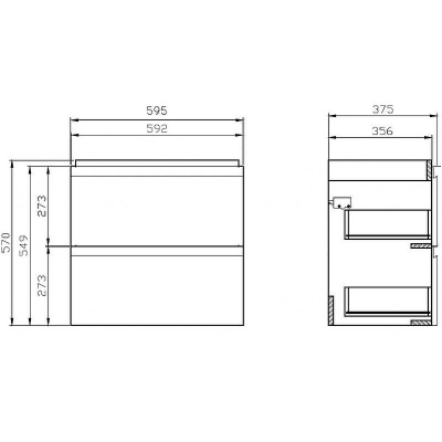 Тумба под раковину Cersanit Moduo Slim 60 64125 подвесная Белая