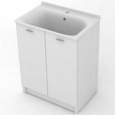 Тумба с хозяйственной раковиной Kerasan Aquadom 60 9166K3*1 Белая с отверстием под смеситель